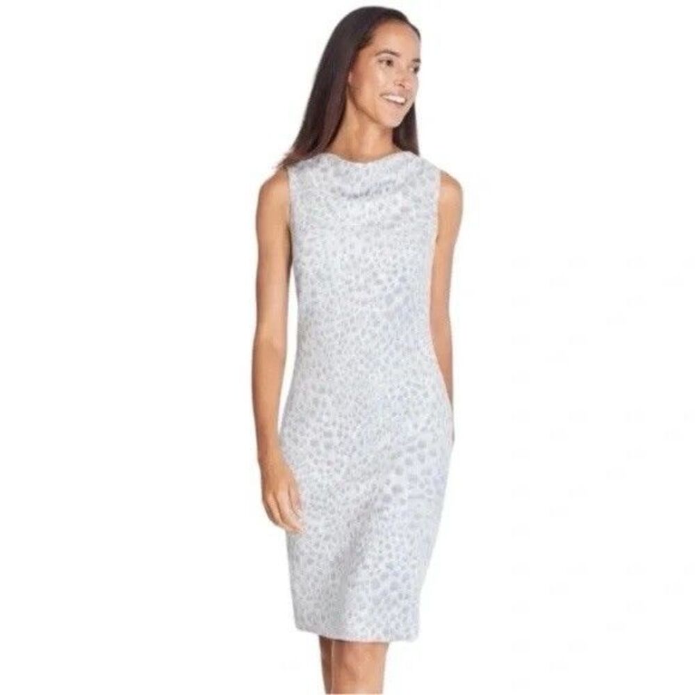 J. McLaughlin Delilah Silver Gray Safari Cheetah Print Suede Dress XS
